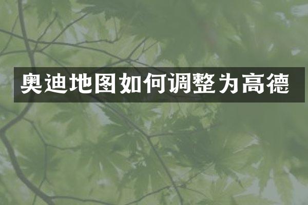 奥迪地图如何调整为高德