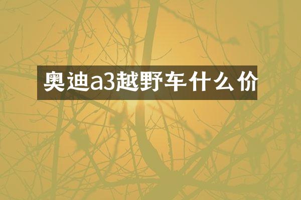 奥迪a3越野车什么价