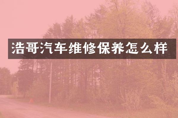 浩哥汽车维修保养怎么样