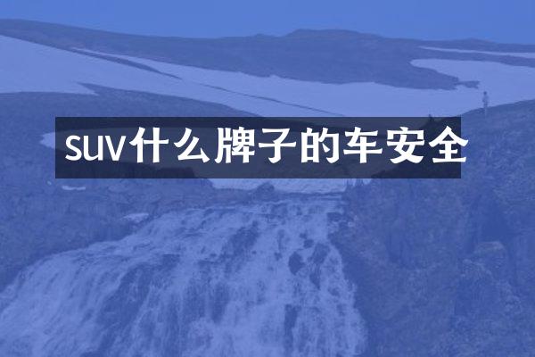 suv什么牌子的车安全