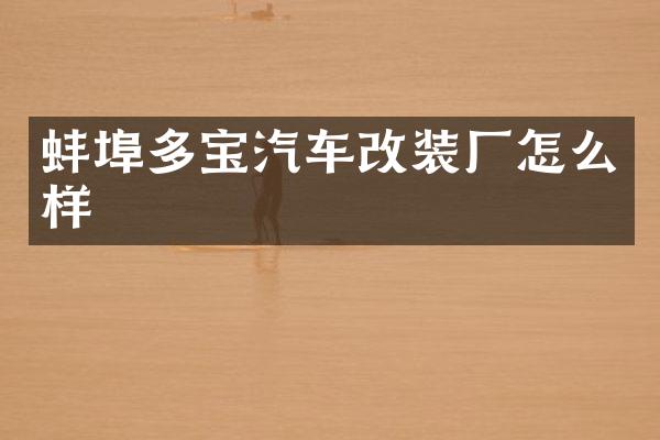蚌埠多宝汽车改装厂怎么样