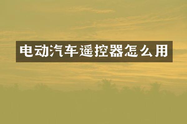 电动汽车遥控器怎么用