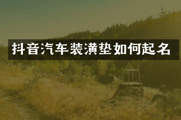 抖音汽车装潢垫如何起名