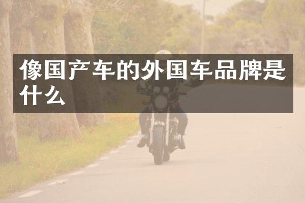 像国产车的外国车品牌是什么