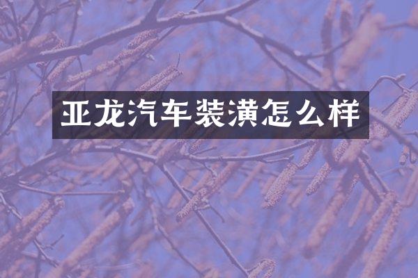 亚龙汽车装潢怎么样