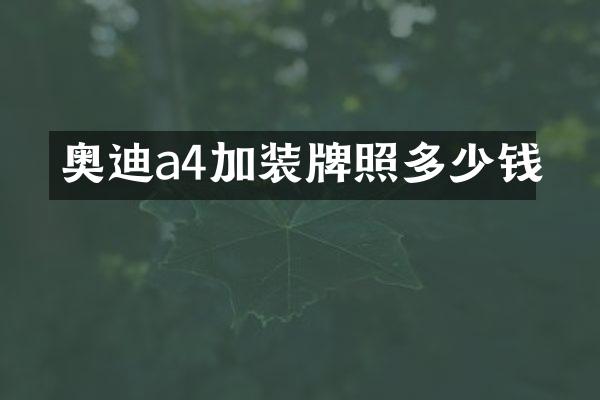 奥迪a4加装牌照多少钱