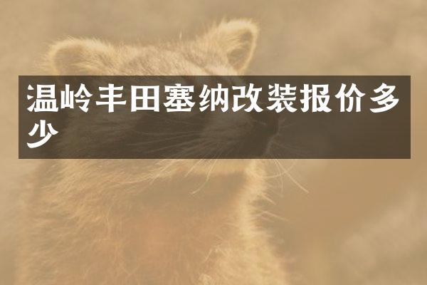 温岭丰田塞纳改装报价多少