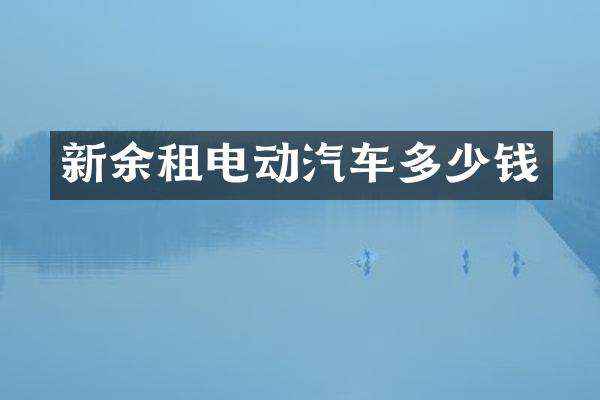 新余租电动汽车多少钱
