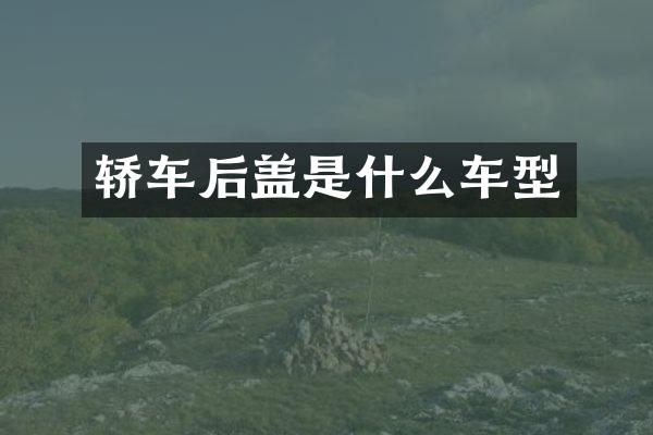 轿车后盖是什么车型