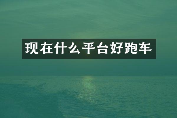 现在什么平台好跑车