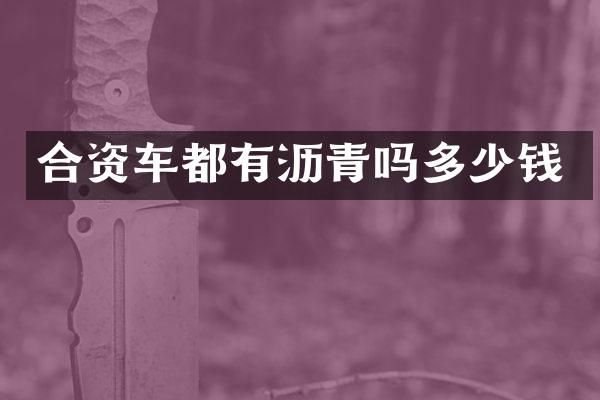 合资车都有沥青吗多少钱