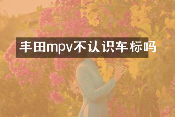 丰田mpv不认识车标吗