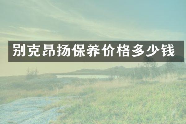别克昂扬保养价格多少钱