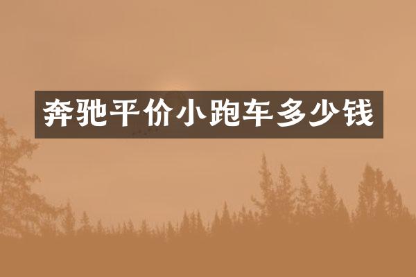 奔驰平价小跑车多少钱