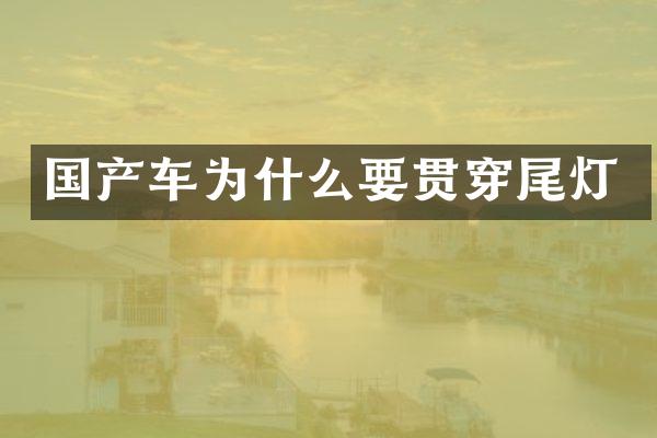 国产车为什么要贯穿尾灯