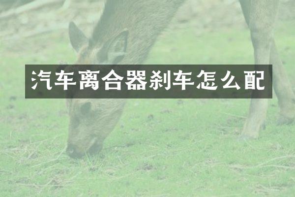 汽车离合器刹车怎么配