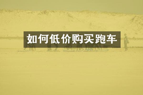 如何低价购买跑车