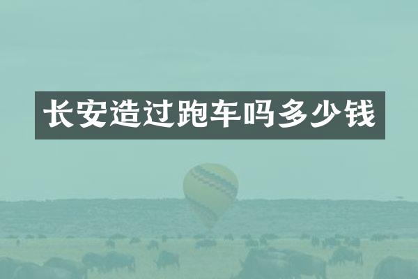 长安造过跑车吗多少钱