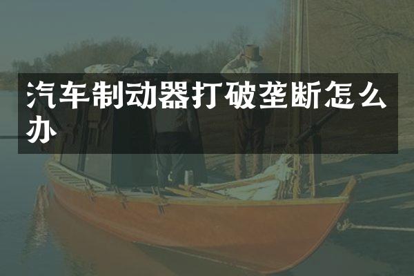 汽车制动器打破垄断怎么办