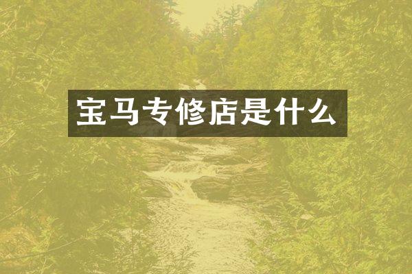 宝马专修店是什么
