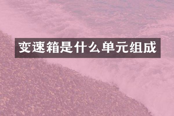变速箱是什么单元组成