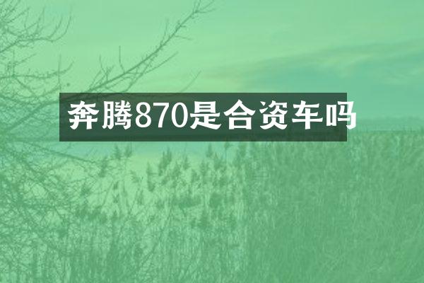 奔腾870是合资车吗