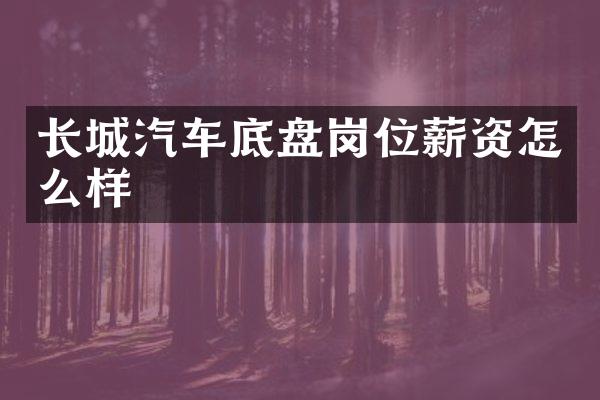 长城汽车底盘岗位薪资怎么样