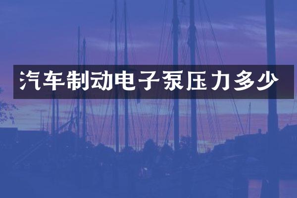 汽车制动电子泵压力多少