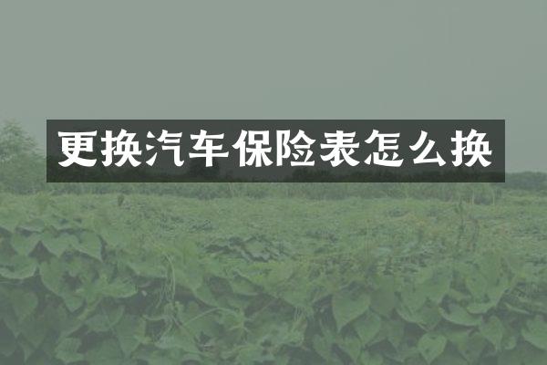 更换汽车保险表怎么换