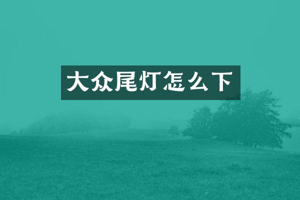 大众尾灯怎么下