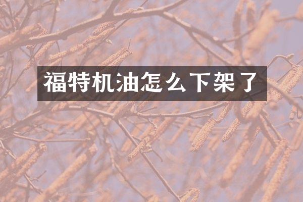 福特机油怎么下架了