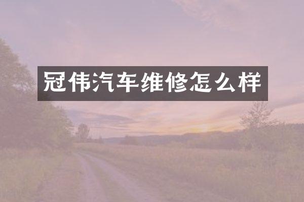 冠伟汽车维修怎么样