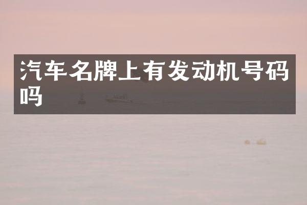 汽车名牌上有发动机号码吗