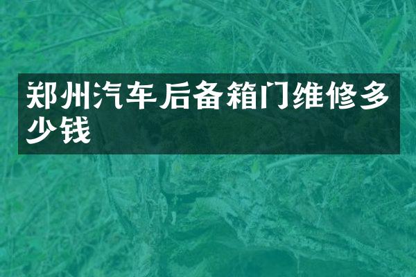 郑州汽车后备箱门维修多少钱