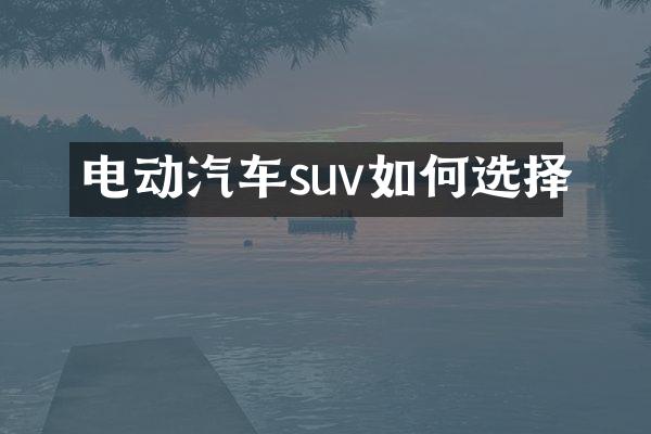 电动汽车suv如何选择