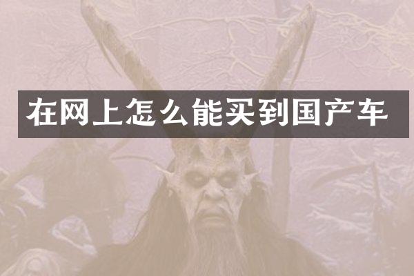 在网上怎么能买到国产车