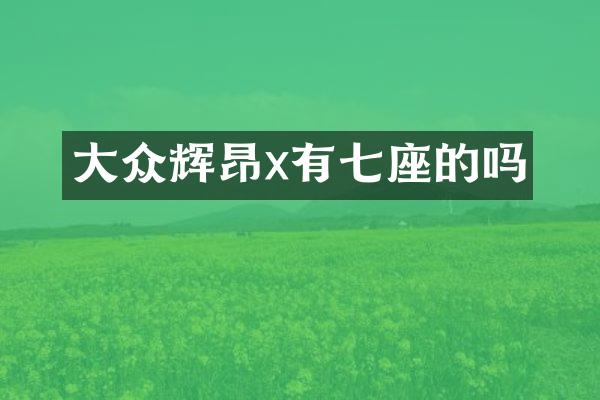 大众辉昂x有七座的吗