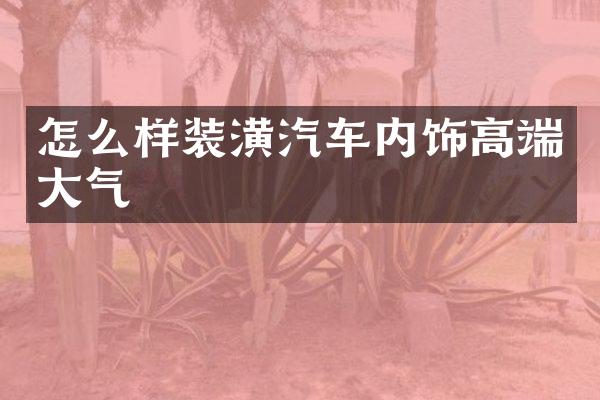 怎么样装潢汽车内饰高端大气