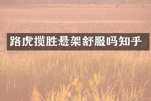 路虎揽胜悬架舒服吗知乎