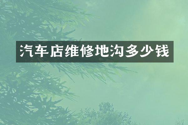 汽车店维修地沟多少钱