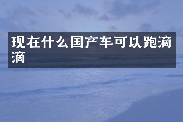 现在什么国产车可以跑滴滴