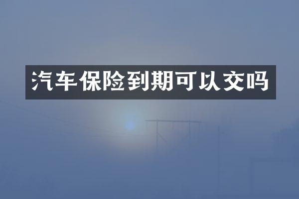 汽车保险到期可以交吗