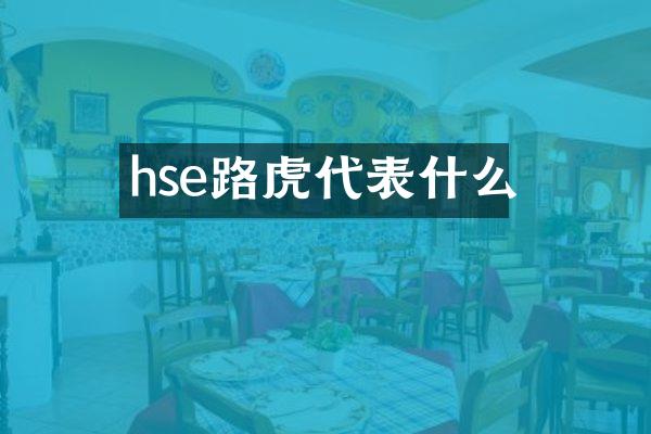 hse路虎代表什么