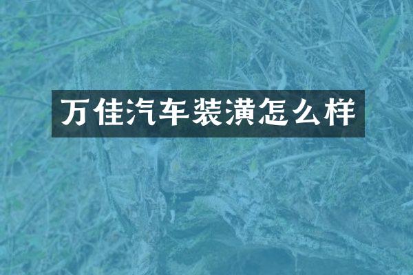 万佳汽车装潢怎么样