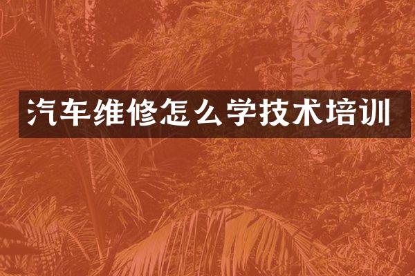 汽车维修怎么学技术培训