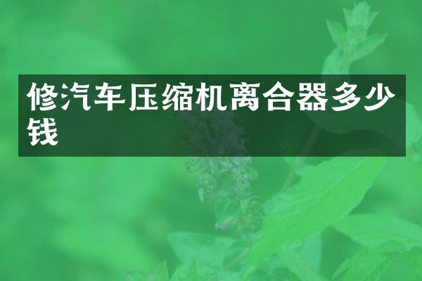 修汽车压缩机离合器多少钱