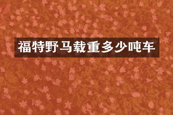 福特野马载重多少吨车