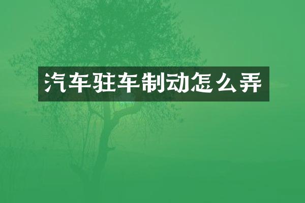 汽车驻车制动怎么弄