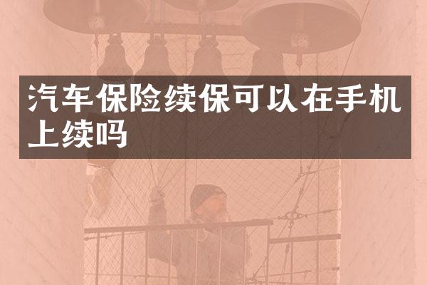汽车保险续保可以在手机上续吗