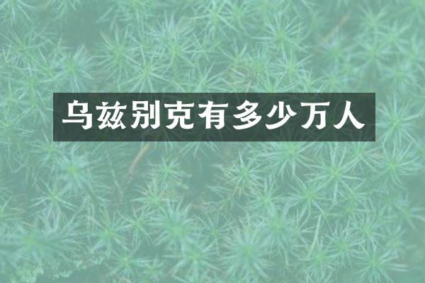 乌兹别克有多少万人